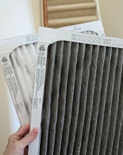 Dust buildup on HVAC vent in Riverside home due to overdue air filter replacement